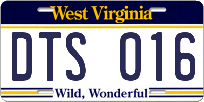 WV license plate DTS016