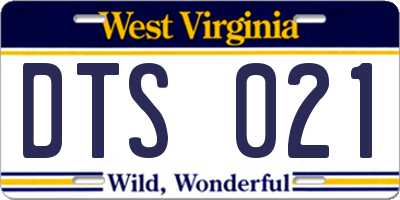 WV license plate DTS021