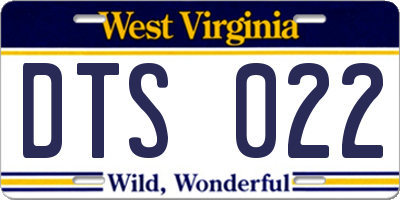 WV license plate DTS022