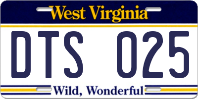 WV license plate DTS025