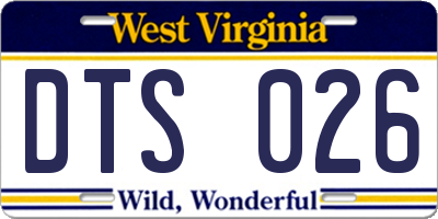 WV license plate DTS026