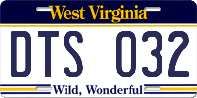 WV license plate DTS032