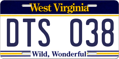 WV license plate DTS038