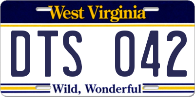 WV license plate DTS042