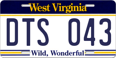 WV license plate DTS043