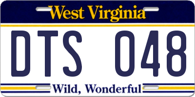 WV license plate DTS048