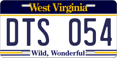 WV license plate DTS054