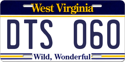 WV license plate DTS060