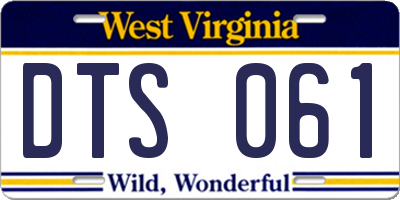 WV license plate DTS061