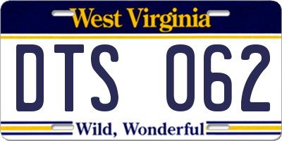 WV license plate DTS062
