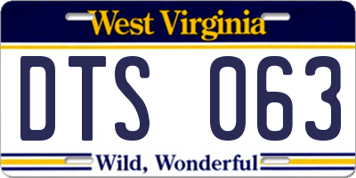 WV license plate DTS063