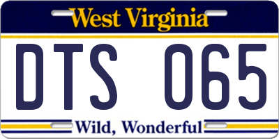 WV license plate DTS065