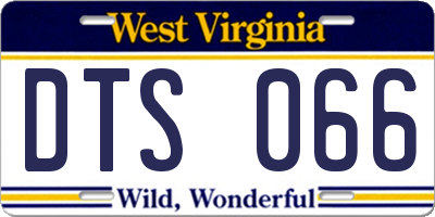 WV license plate DTS066