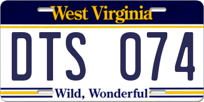 WV license plate DTS074