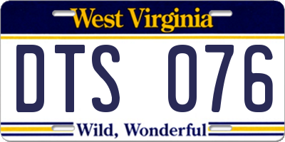 WV license plate DTS076