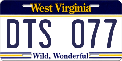 WV license plate DTS077
