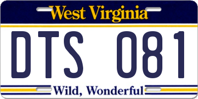 WV license plate DTS081