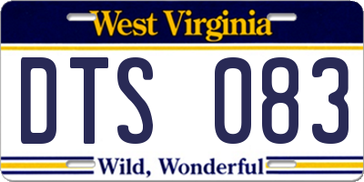 WV license plate DTS083