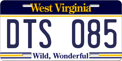 WV license plate DTS085