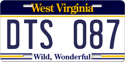 WV license plate DTS087