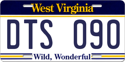 WV license plate DTS090