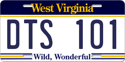 WV license plate DTS101