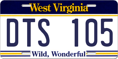 WV license plate DTS105