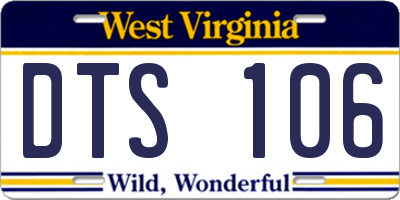 WV license plate DTS106