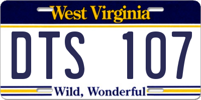 WV license plate DTS107