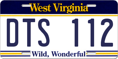 WV license plate DTS112