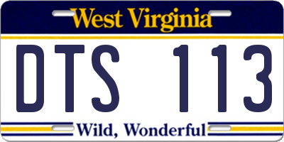 WV license plate DTS113
