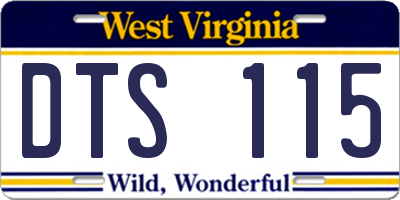 WV license plate DTS115