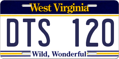 WV license plate DTS120