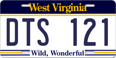 WV license plate DTS121