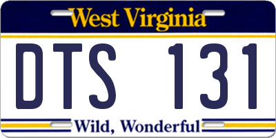 WV license plate DTS131
