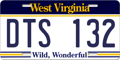 WV license plate DTS132