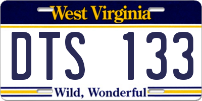 WV license plate DTS133