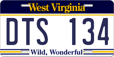 WV license plate DTS134