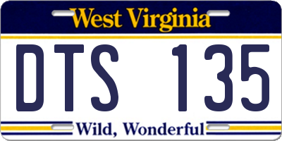 WV license plate DTS135