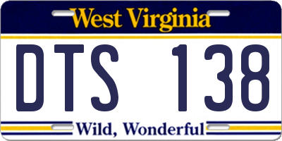 WV license plate DTS138