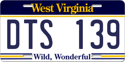 WV license plate DTS139