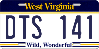 WV license plate DTS141