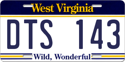 WV license plate DTS143