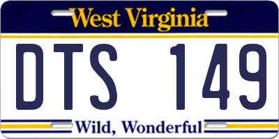 WV license plate DTS149