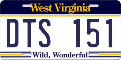 WV license plate DTS151