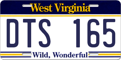 WV license plate DTS165
