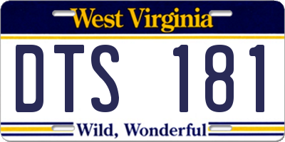 WV license plate DTS181