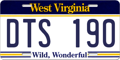 WV license plate DTS190
