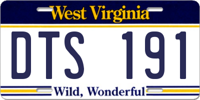 WV license plate DTS191