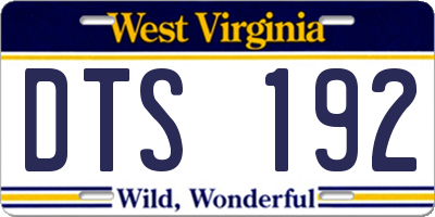 WV license plate DTS192